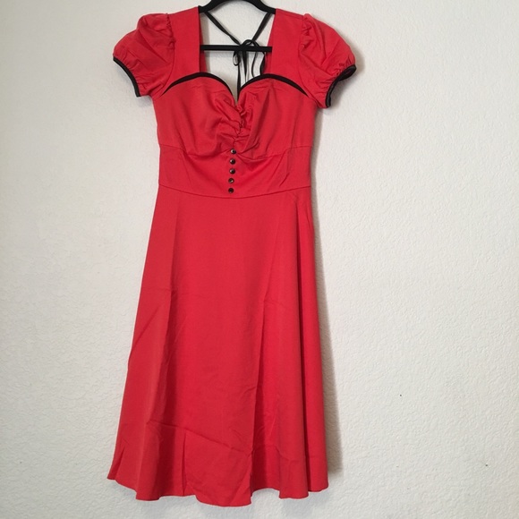 MoDa New York Dresses & Skirts - Vintage retro style red sweetheart swing dress